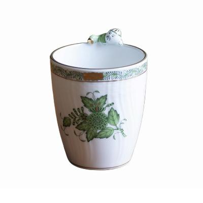 ヘレンド エスキスグリーン・フラワー プレートL 2枚セットT.1181