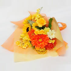 フラワーアーティストが作るお任せ生花ブーケ(イエロー・オレンジ系)