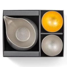 片口 - まどか・ぐい呑 - まどか 錫・金箔セット