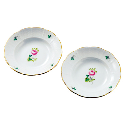 高級食器セット、白磁食器セット、花びら型セラミックプレートとボウル