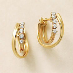 K10ダブルツイストフープピアス（YG）