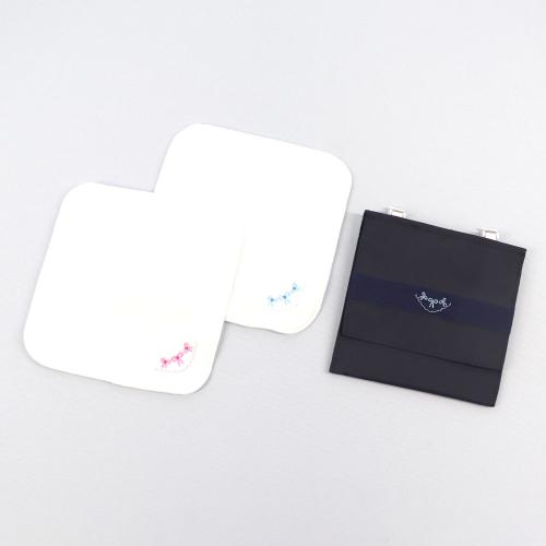 2way付けポケットとミニタオルハンカチ(2枚組)レースリボン