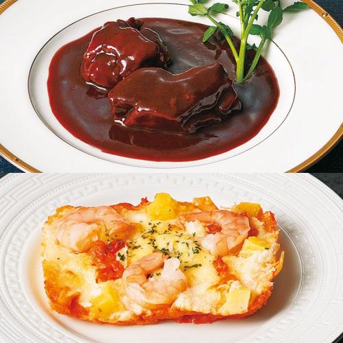 黒毛和牛のビーフシチュー＆海老のラザニア