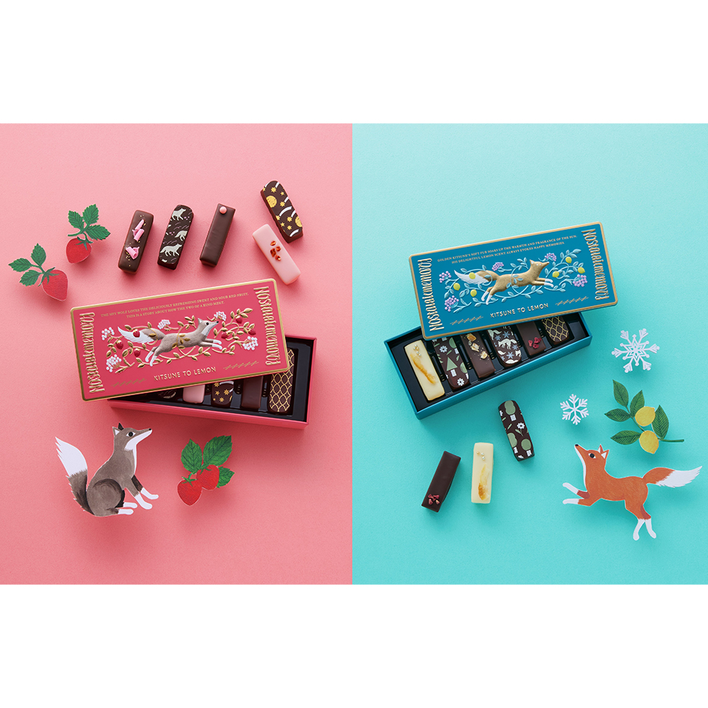 【バレンタインデー】オオカミのノスタルジックメモリー（6個入）＆キツネのノスタルジックメモリー（6個入）×2缶セット（2種・各1缶）