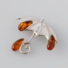 SV琥珀ブローチ（傘）