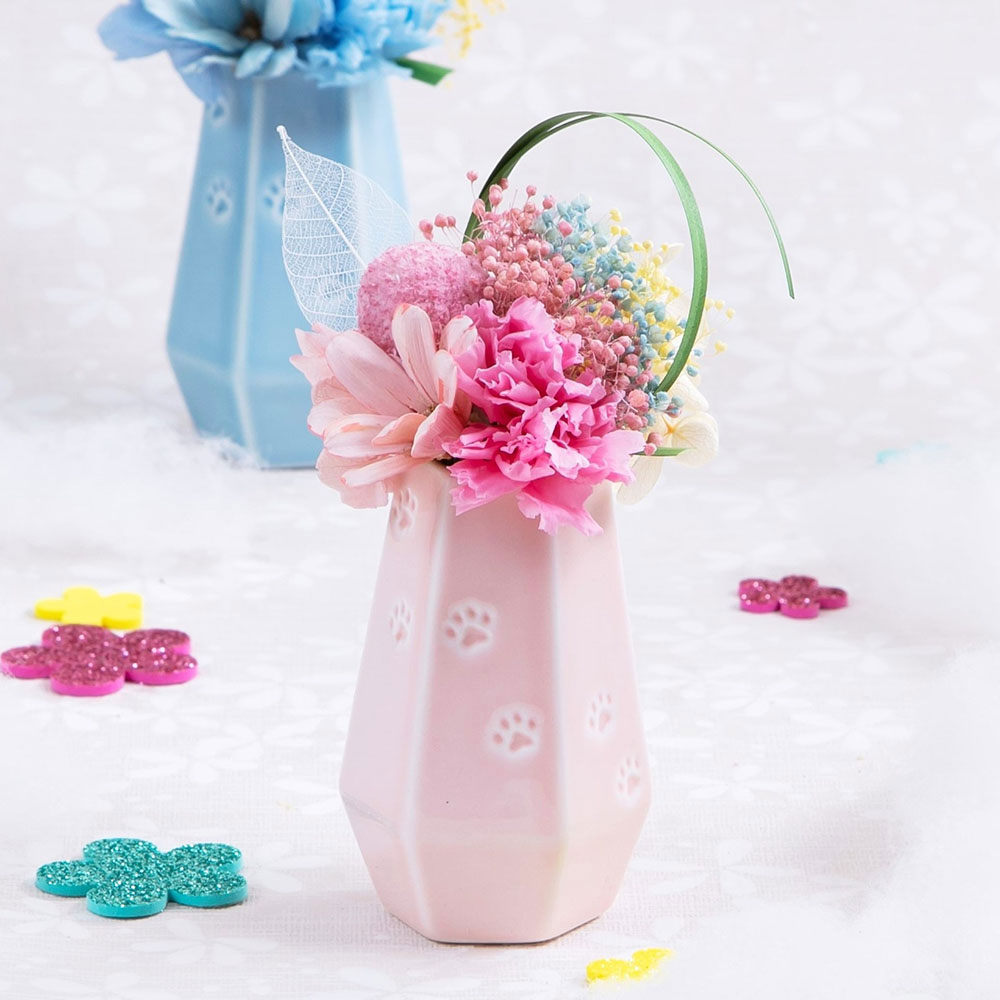 ペット用お供え花 プリザーブドフラワー「陽だまりのあしあと／ピンク」