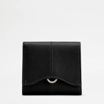 Kaoru✨TOD'S 二つ折り財布 レザー グレー黒 ダブルT リザード Kaoru様専用✨TOD´S 二つ折り財布 レザー グレー黒 ダブルT リザード