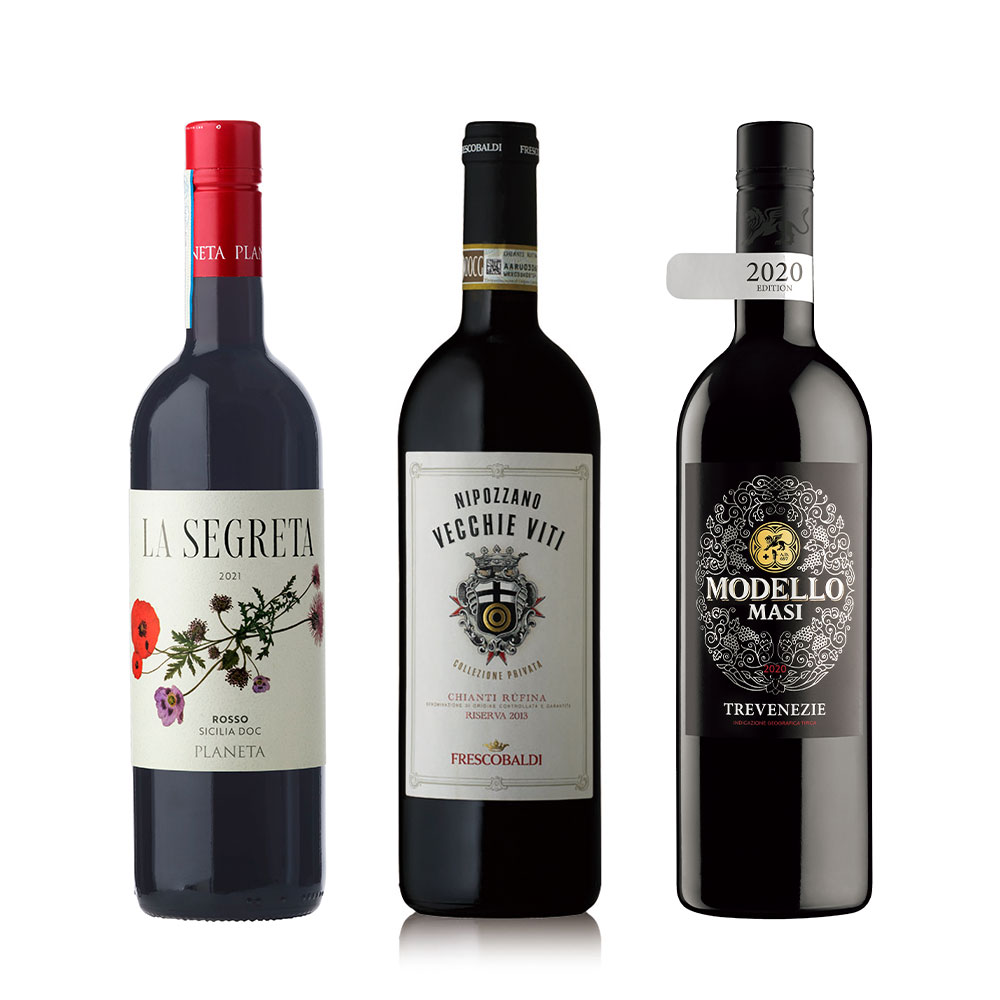 イタリア銘醸ワイナリー 赤ワイン3本セット福袋