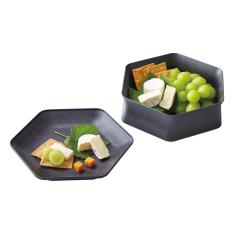 〈エイラス〉深鉢ロッカク大・平皿ロッカク大セット