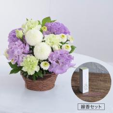 お盆のお花「夏空-なつぞら-」カラータイプお線香セット