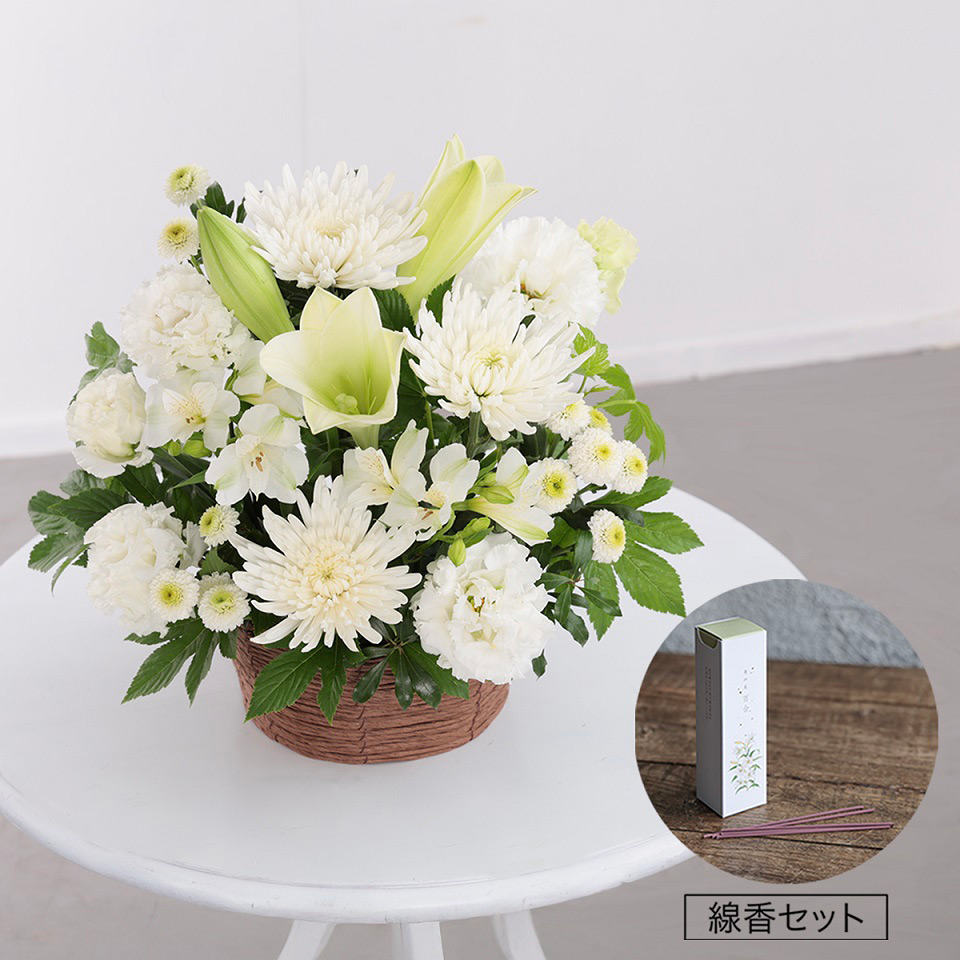 お盆のお花「風花-かざはな-」お線香セット