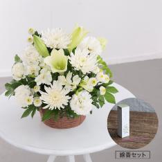 お盆のお花「風花-かざはな-」お線香セット