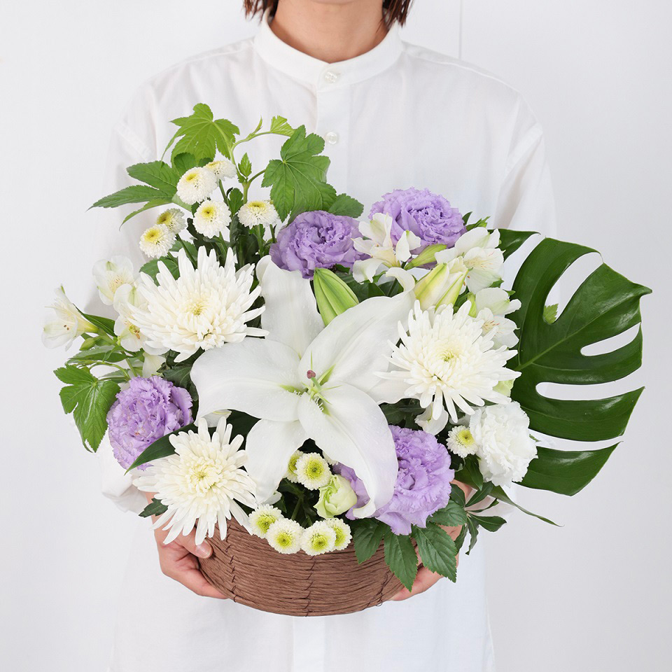 お供えのお花「夏霞-なつがすみ-」カラータイプ