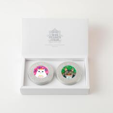 猫イラスト缶紅茶リーフ2種ギフトセット