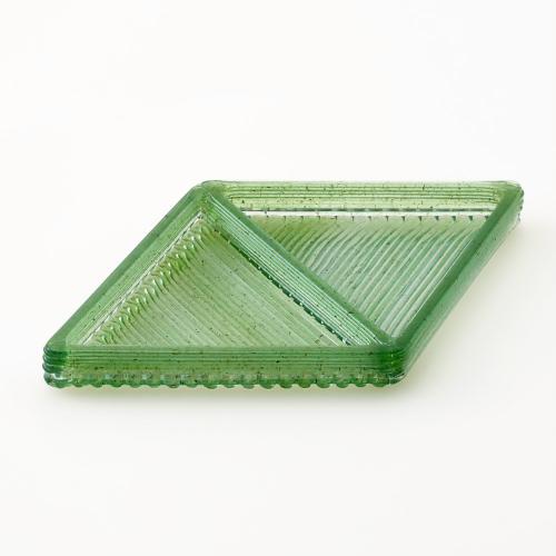 「TRAY」トレイ Sグリーン（仕切りあり）