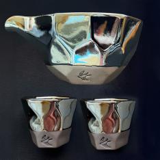 ＜つばめ工房＞プラチナブルー  酒器セット