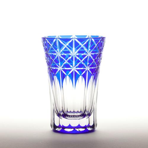 菱鱗重文様天開タンブラー（ルリ）