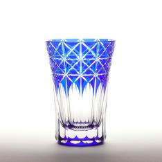 菱鱗重文様天開タンブラー（ルリ）