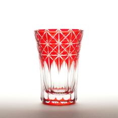 菱鱗重文様天開タンブラー（アカ）