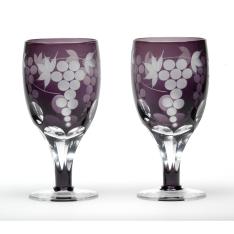 葡萄文様 足付ビール杯ペア