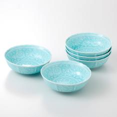 有田焼　青白磁　桔梗渕多用鉢揃