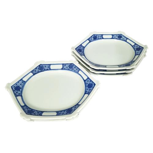 波佐見焼　菱形扇割取皿揃