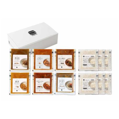 6種のカレーと白胡麻ご飯のセット