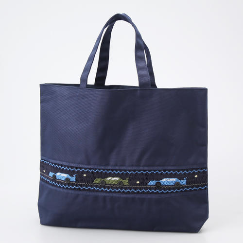 ナイロン製スモッキング刺繍レッスンバッグ レーシングカー
