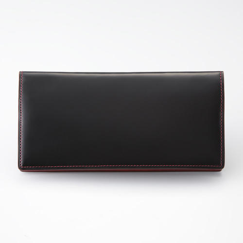 コードバン＆シラサギレザー長財布（小銭入れなし）