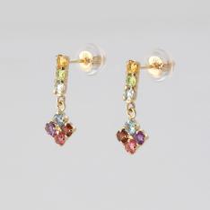 10金マルチカラーピアス