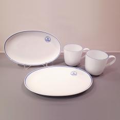 ブルーライン オーバルプレート＆マグペア セット