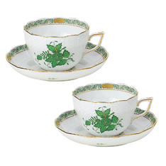 アポニー・グリーン 兼用カップ＆ソーサー ペア