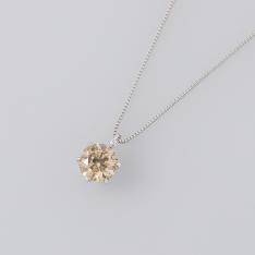 純Pt台0．5ctライトブラウンダイヤペンダント