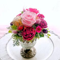 【母の日】ローズアレンジ（アンティークカップ）