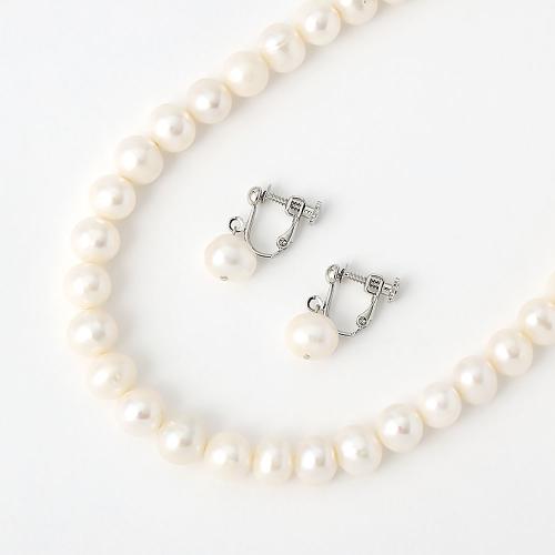 8mm淡水真珠ネックレス&イヤリング