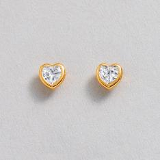［セカンドピアス］ K18キュービックジルコニアハートカットピアス