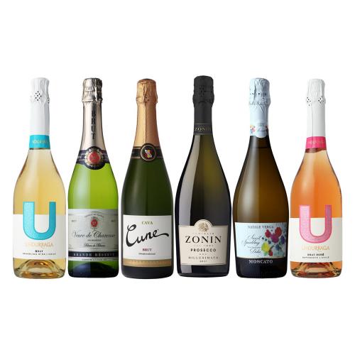 瓶内二次発酵カバ入り、人気のスパークリング6本セット