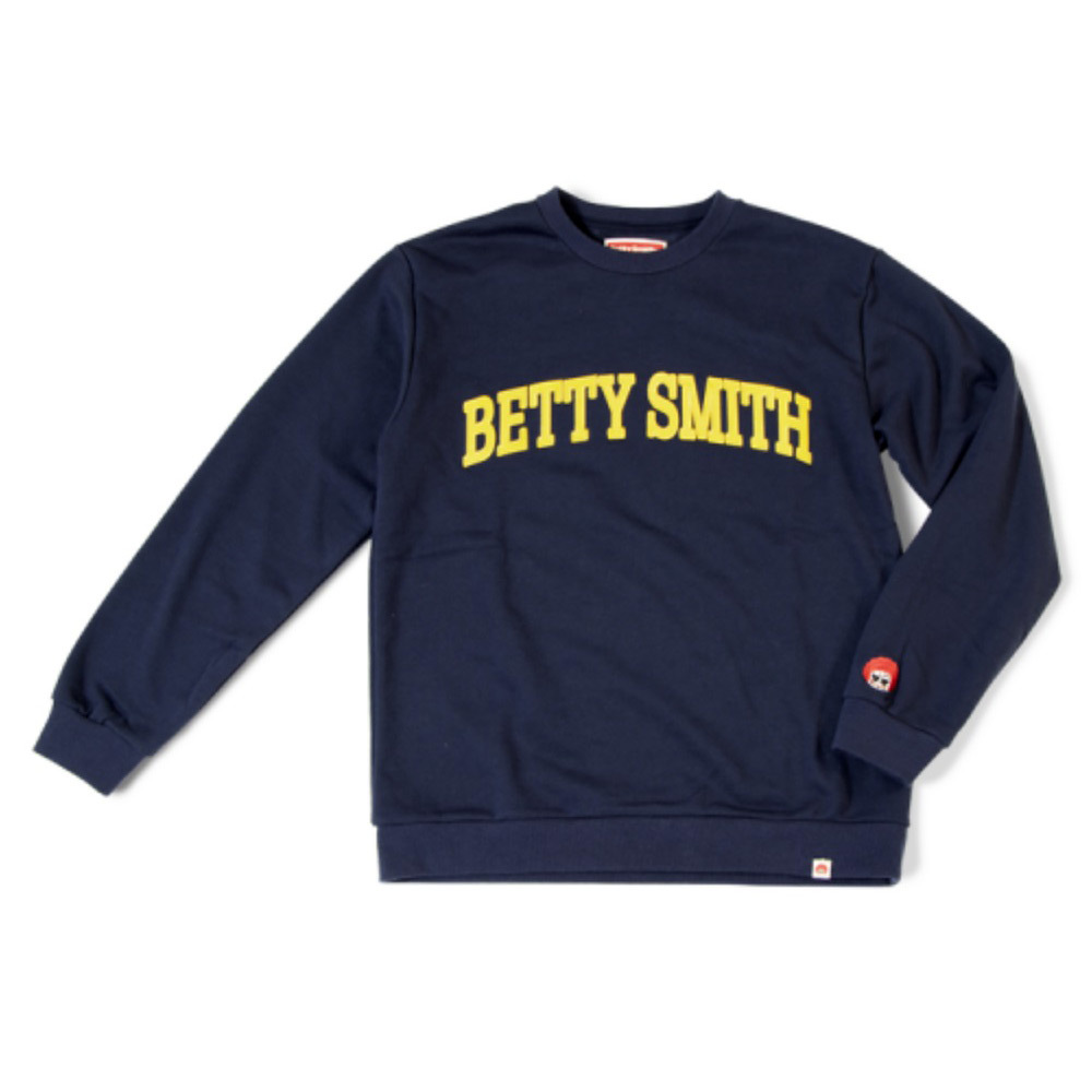 BettySmith ベティスミス ワッペンロゴトレーナー M→L ネイビー Lサイズ トップス 高島屋