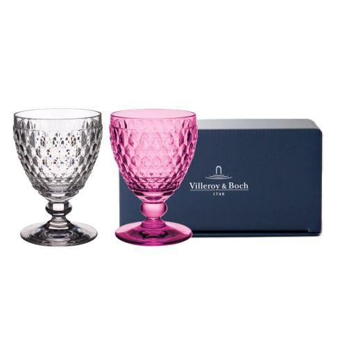 【母の日】ボストン　ワイングラスペア（クリア＆ベリー）