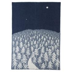 ウールシングルブランケット HOUSE IN THE FOREST ネイビー