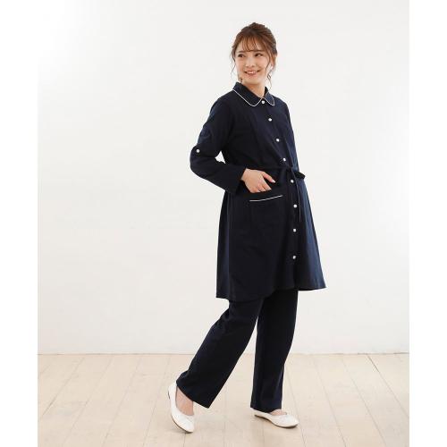 無地長袖パジャマ（サイド授乳口）