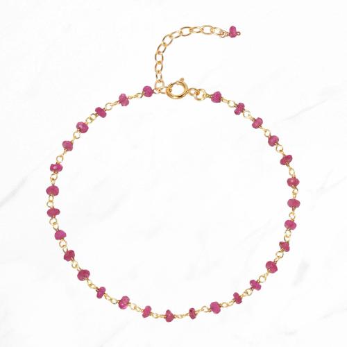 ルビーメガネ留めブレスレット