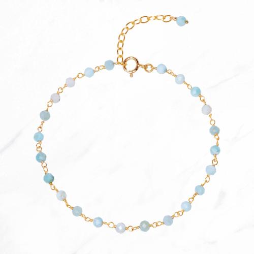 ラリマーメガネ留めブレスレット