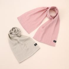 ガーゼマフラー　2枚セット　ピンク・ベージュ（ギフトBOX入り）