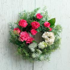 【母の日】＜ローヤル＆ルシエ＞フラワーリース（ブライトピンク）