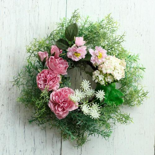【母の日】＜ローヤル＆ルシエ＞フラワーリース（モーヴピンク）
