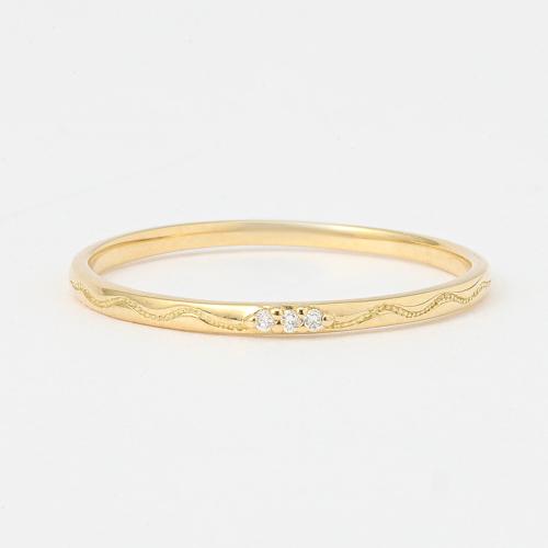 K18 ダイヤリング「黄金の細波」