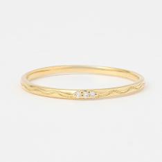 K18 ダイヤリング「黄金の細波」