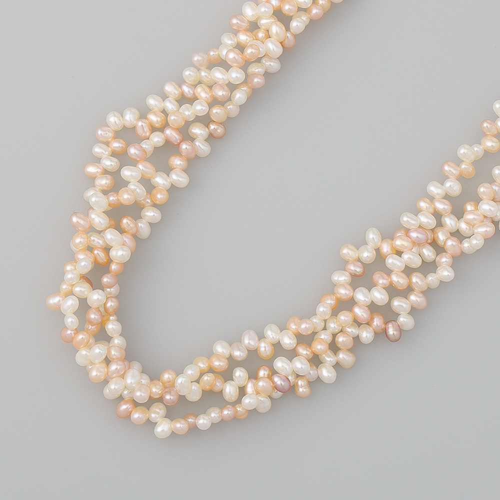 淡水パールマルチカラー3連ネックレス