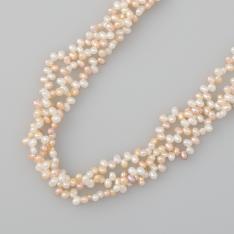 淡水パールマルチカラー3連ネックレス